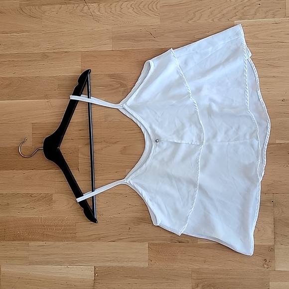 White Spaghetti Strap Flare Blouse - Picture 3 of 3